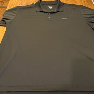 Greg Norman Collection Black Polo with Multicolor Shark Logo